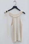SWAYING/KNIT crochet collar strappy vest SW24SS1T21 white